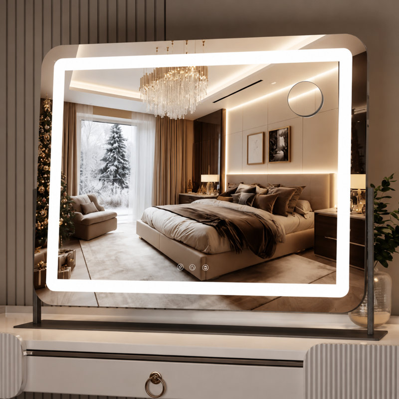 Miroirs de salle de bain et de salle de bain Brodowsky, 24,2 po x 18,9 po, Noir