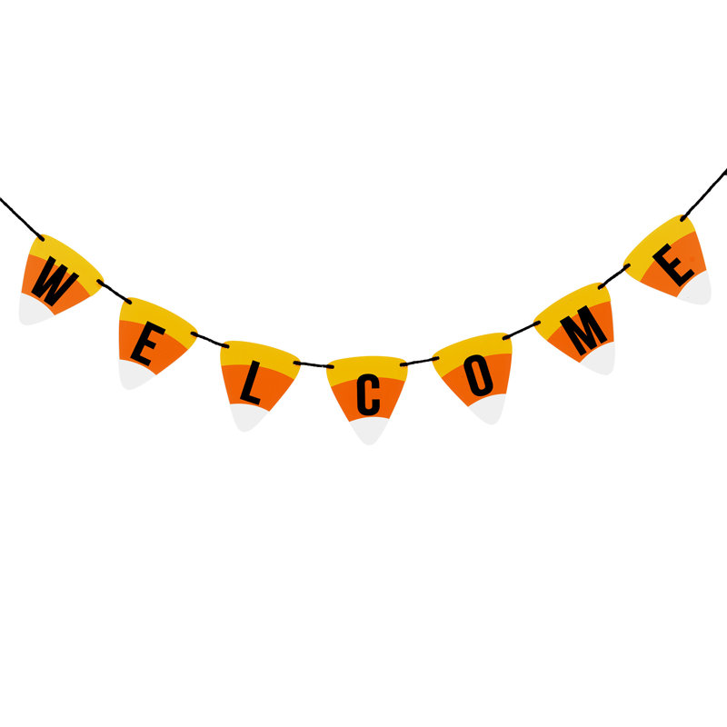 The Holiday Aisle® 31In. Candy Corn Welcome Banner