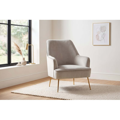 Fauteuil de loisirs glamour moderne avec accents dorés