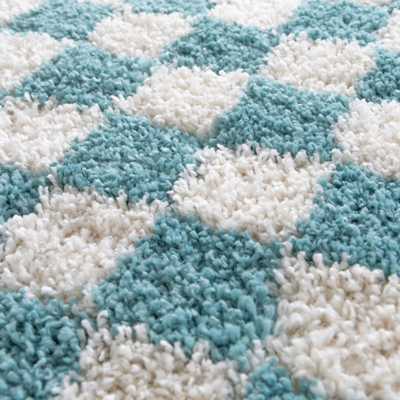 Rodrion Chequered Shag Area Rug, Rectangle 160 x 230cm