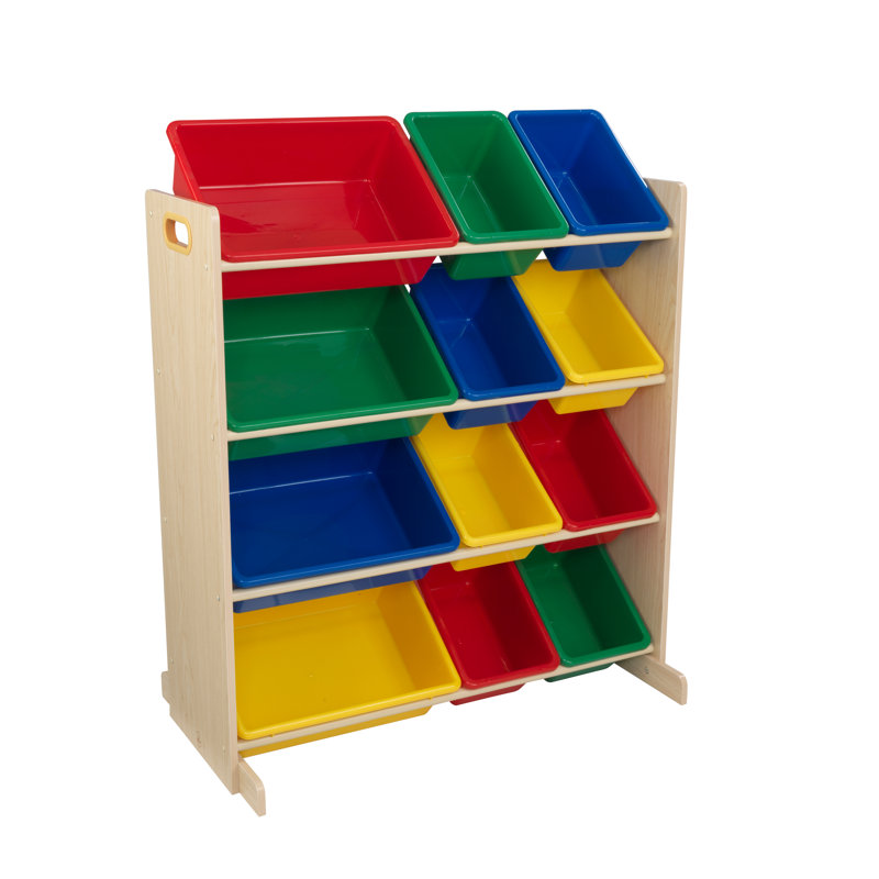 Sort It and Store It Kid Kraft Toy Organizer with Bins, Natural