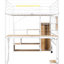 Lit mezzanine en métal avec garde-robe, escalier, DEL et bureau - Transformez votre chambre à coucher en un élégant escalier de rangement, espace intelligent-726414532