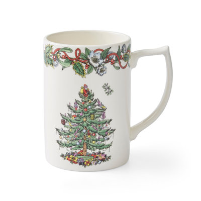 Christmas Wreath 12 Oz. Mugs, Set of 4
