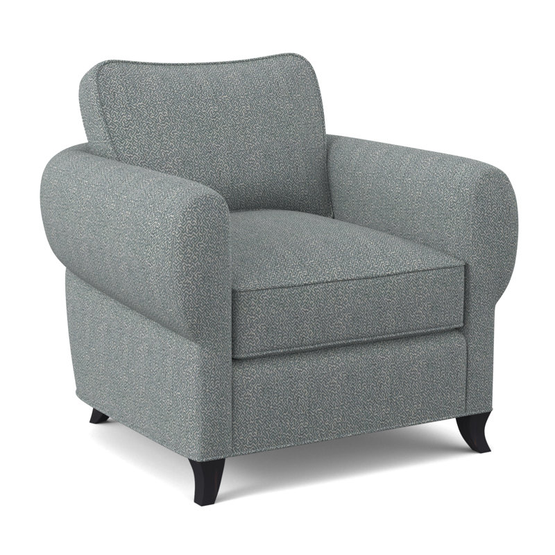 Cocoon Upholstered Armchair, Vintage Ebony, Maya Cyan Polyester Blend