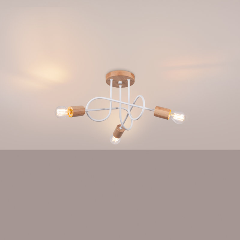 Chandelier, 26cm H x 56cm W x 14cm D, White, 3 Lights