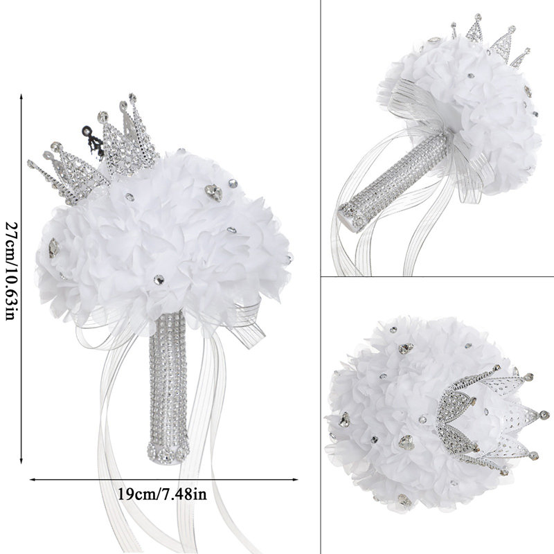 Bouquet de demoiselle d'honneur 10,6 po, Argent argent