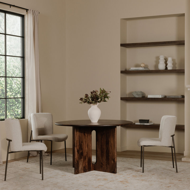 Early Upholstered Dining Chair, White Polyester