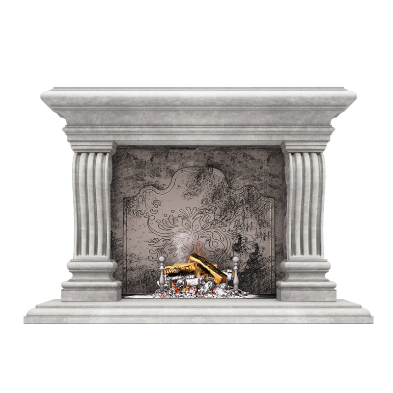 San Lazzaro Fireplace Surround, Travertine Gray