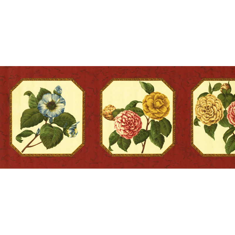 Bordure de papier peint L 15 pi x l 10,25 po Jalik, Rouge