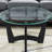 48" Oval Glass Top Coffee Table, Modern Black Frame Center Table for Living Room Office Apartment-1412084104