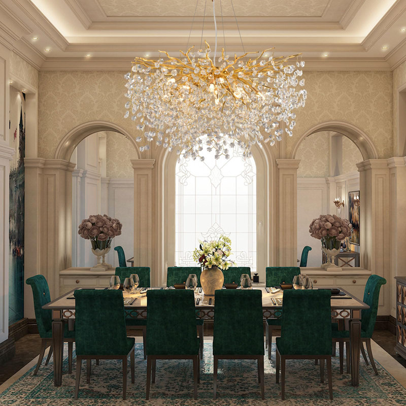 Lustre en cristal branche d'arbre