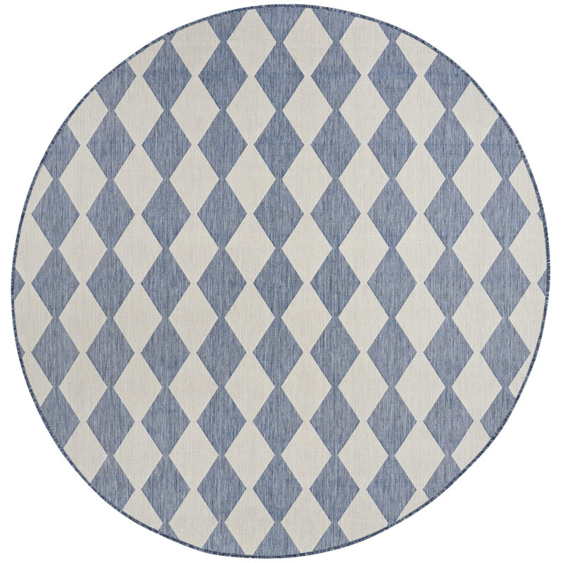 Nourison Positano 10' x Round Navy Blue Modern Rug, Blue, Round 10'