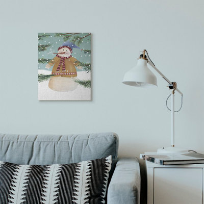 « bonhomme de neige », impression sur bois