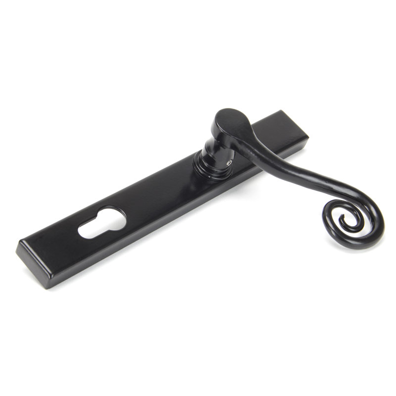 Monkeytail Lock Left Hand Door Handle, Black, Right