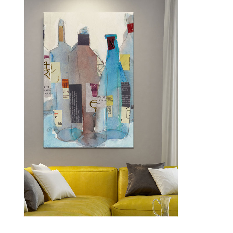 " The Wine Bottles I ", 18" H x 12" W x 1.5" D, Wrapped Canvas