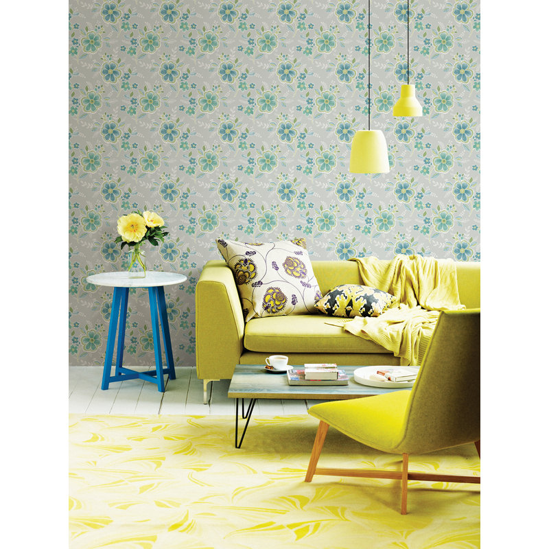 Rouleau de papier peint L 33 pi x l 20,5 po Emma, Vert