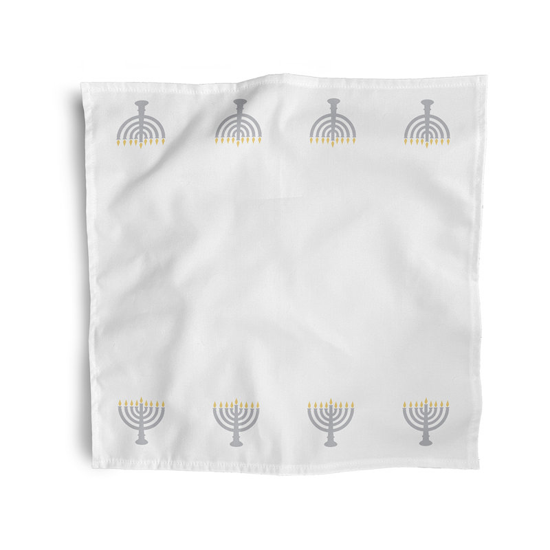 Lallah Polyester Traditional Napkins, White/Brown