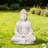 22.75"H MGO White Meditating Buddha Statue