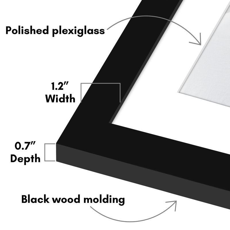 Black Wooden Poster Frame with Plexiglass Cover, 20x24