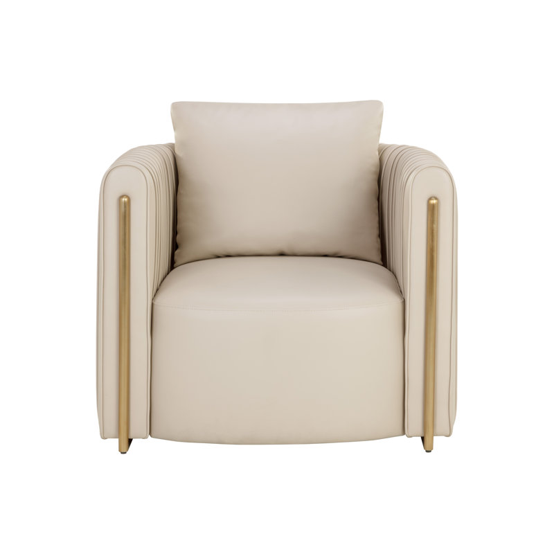 Lounge Chair, Cream Faux Leather