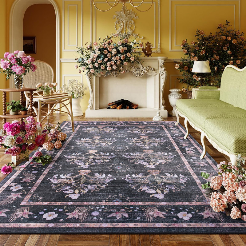 Tapis de salon Straub Large Floral Rugs, Rectangle 4pi x 6 pi