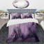 Ensemble de housse de couette en microfibre / polyester mauve et gris-1552177351