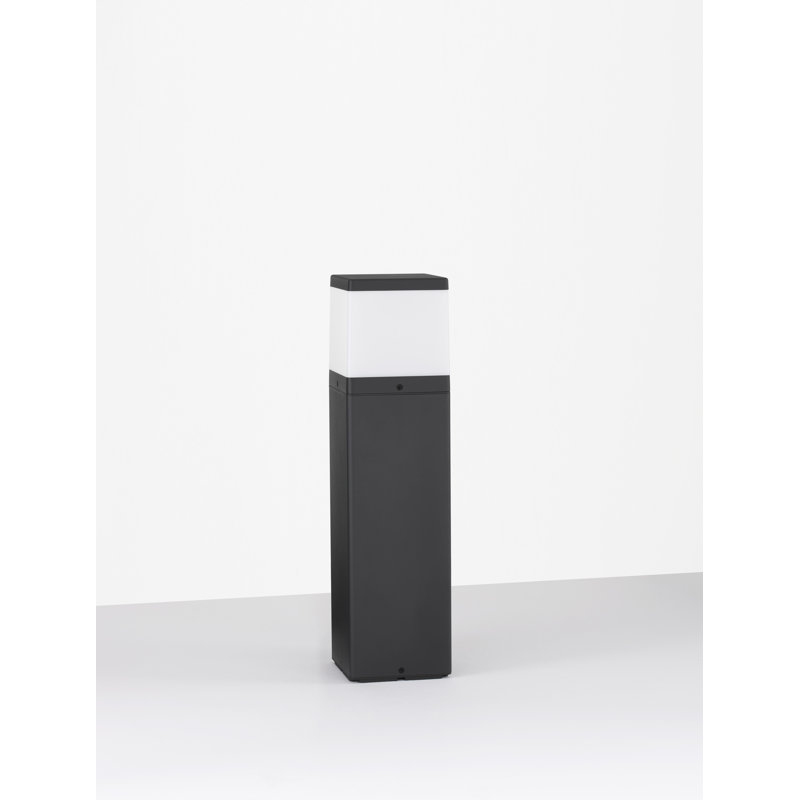 Dark Grey Metal Bollard Light, 50cm H x 13cm W x 13cm D