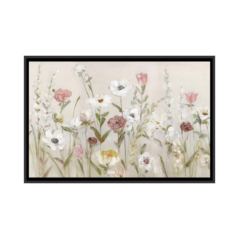 «Bloomin Around» par Sally Swatland, impression, H 18 po x l 26 po x P 1,5 po, Toile avec cadre flottant noir, Non