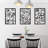 3 Piece Set Wall Decor, Floral Hollow Out Abstract Design, Black Rectangular Metal Frame