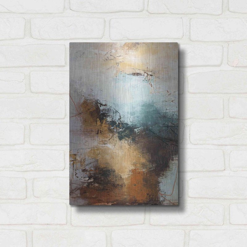 Brayden Studio 'Milestone 3 Blue' by Design Fabrikken, Metal Wall Art, 16" H x 12" W