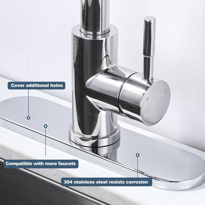 10'' Chrome Stainless Steel Bathroom Sink Faucet Deck Plate