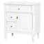Meuble-lavabo avec lavabo, armoire de salle de bain autoportante avec tiroir rabattable et tablette réglable, structure en bois d'hévéa massif, panneaux de fibres à densité moyenne et poignées en métal-590192106-590192105