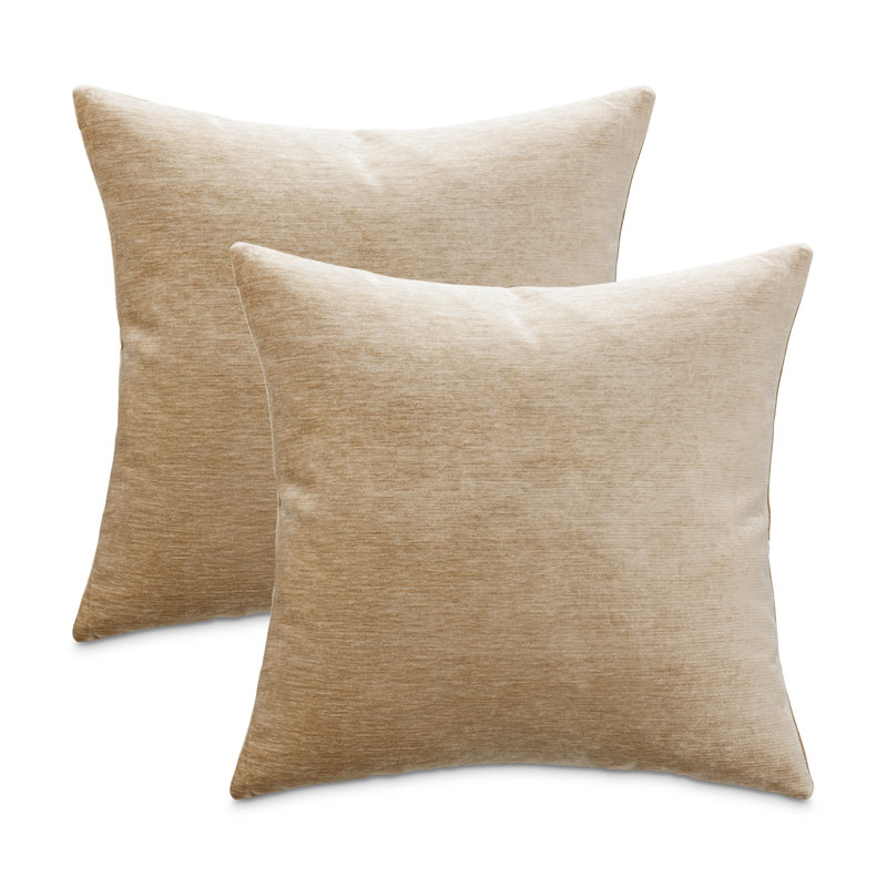 The Smith Feather Reversible Throw Pillow, Camel