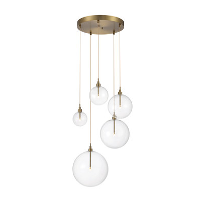 Lustre 5 lumières en laiton naturel Jensi