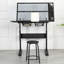 Bureau réglable à manivelle avec 2 tiroirs en métal, tabouret et bureau latéral extensible E0 Grade