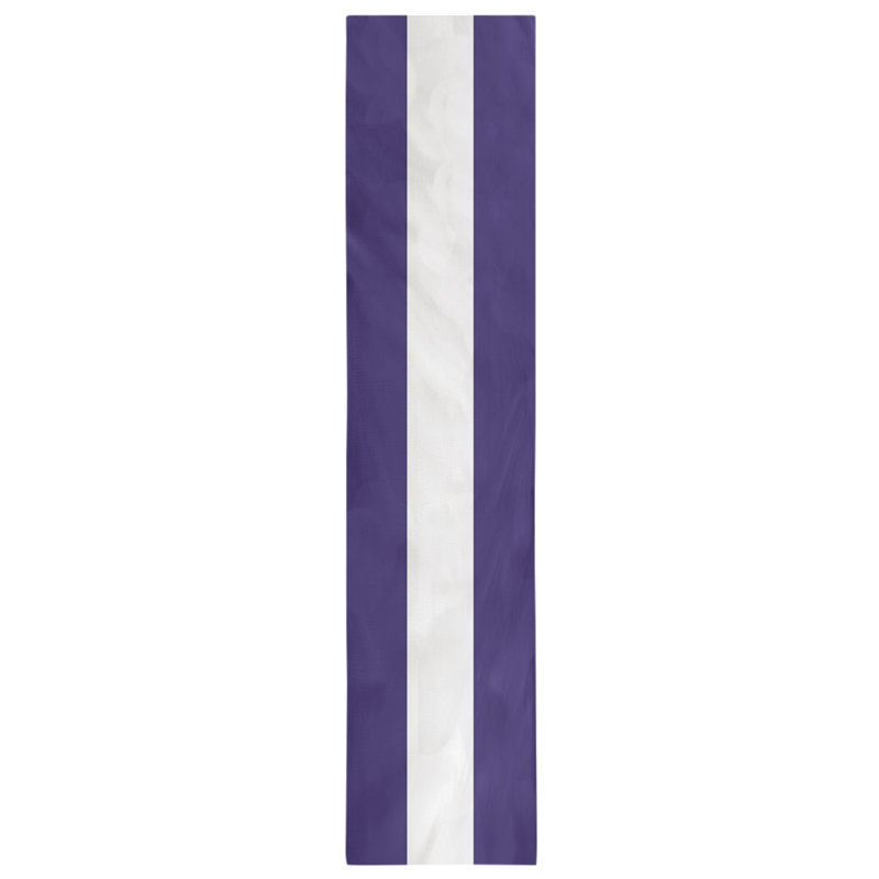 New Orleans Football Stripes Table Runner, 72" x 16", Cotton Blend, Baltimore Throwback Football White/Purple