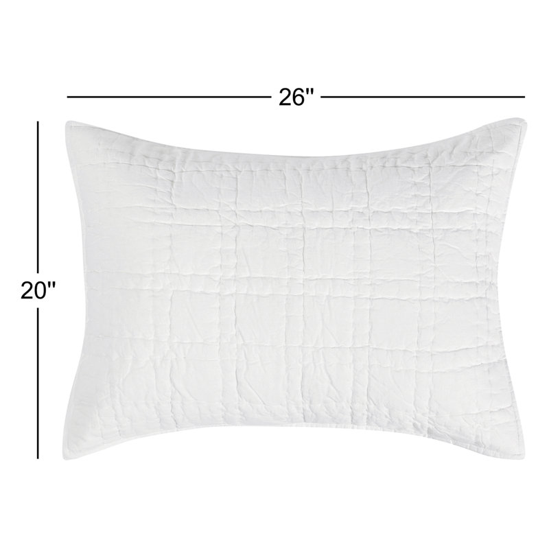 Hailee 100% Cotton White King Sham With Silvadur Tech By Kosas Home, Standard/Twin