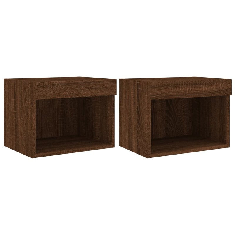 Baro Unfinished TV Stand with Fireplace Included, Brown Oak
