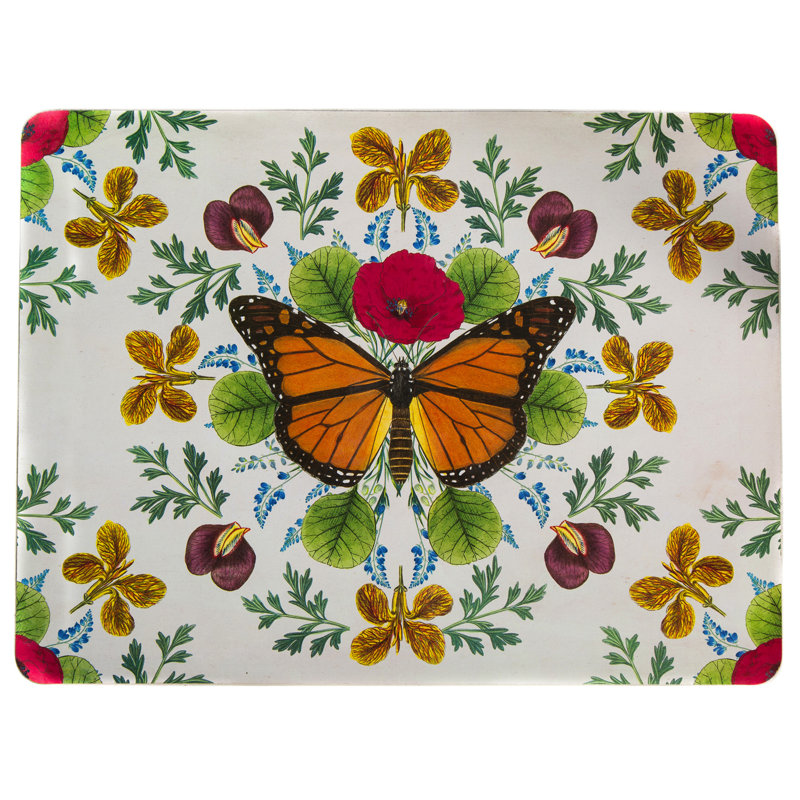 Ensemble de table-plateau pour téléviseur avec support (ensemble de 4) papillons