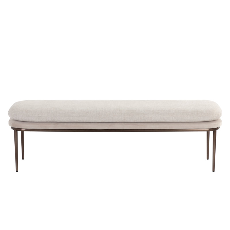 KOFFI Upholstered Bench, Taupe