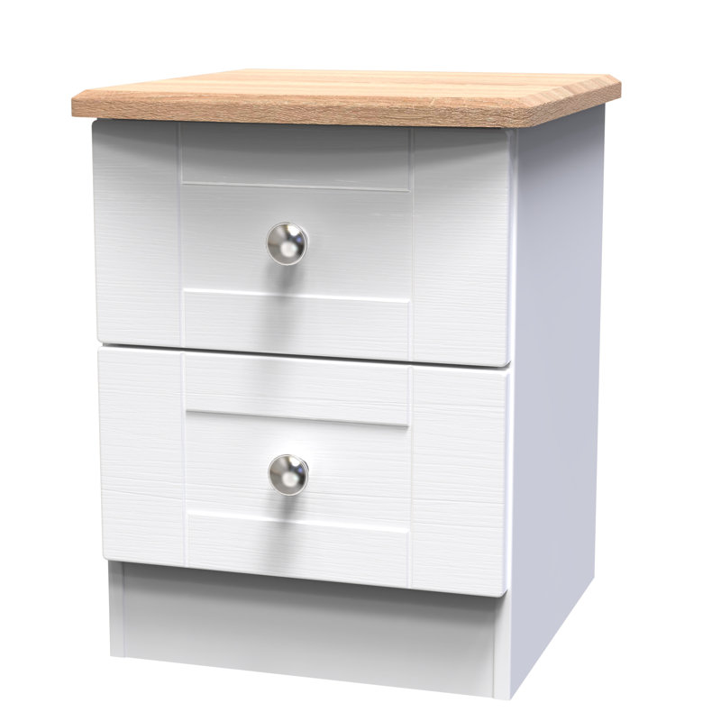 Agyen 40cm W Manufactured Wood Bedside Table, White