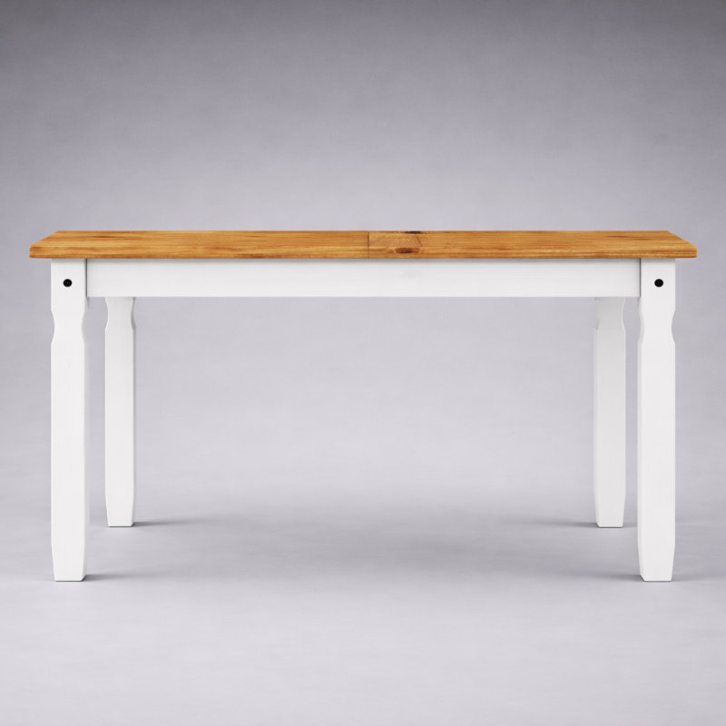 Pine Solid Wood Dining Table, White 