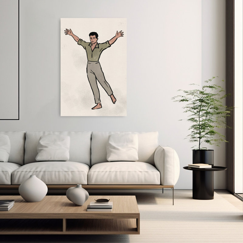 Joyeux danseur, art mural rétro classique élégant, 60" H x 40" W