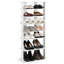 Millwood Pines 7-Tier Double Rows Shoe Rack Vertical Wooden Shoe Storage Organizer Rustic patented Brown-916432264