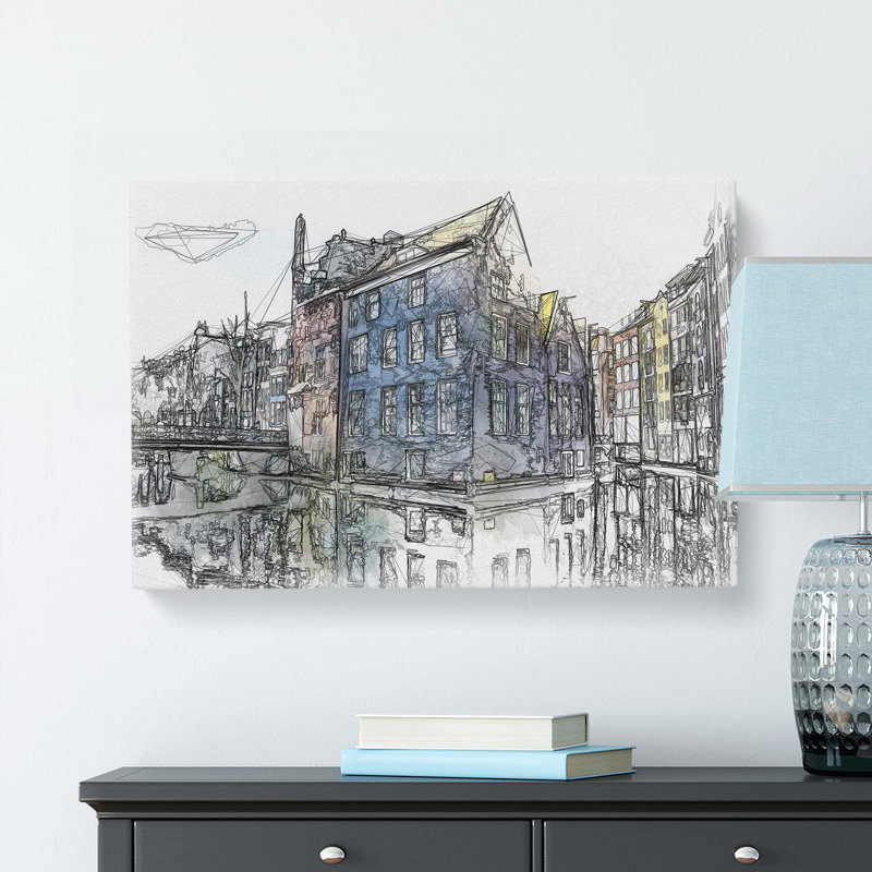 Reflections Of Amsterdam In Abstract - Wrapped Canvas, 40cm H x 60cm W x 3cm D