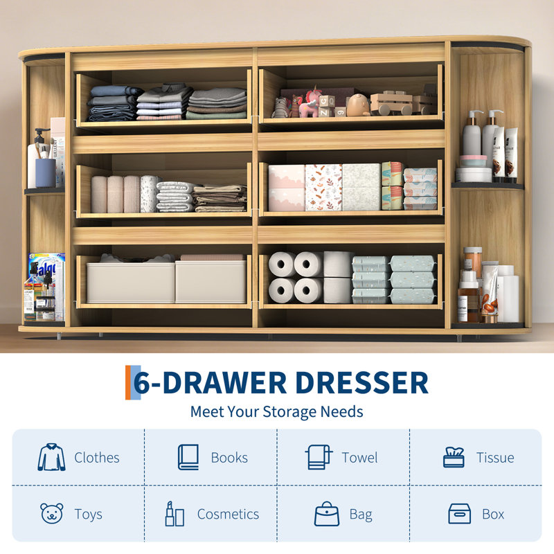 152.4cm W 6 - Drawer Chest of Drawers