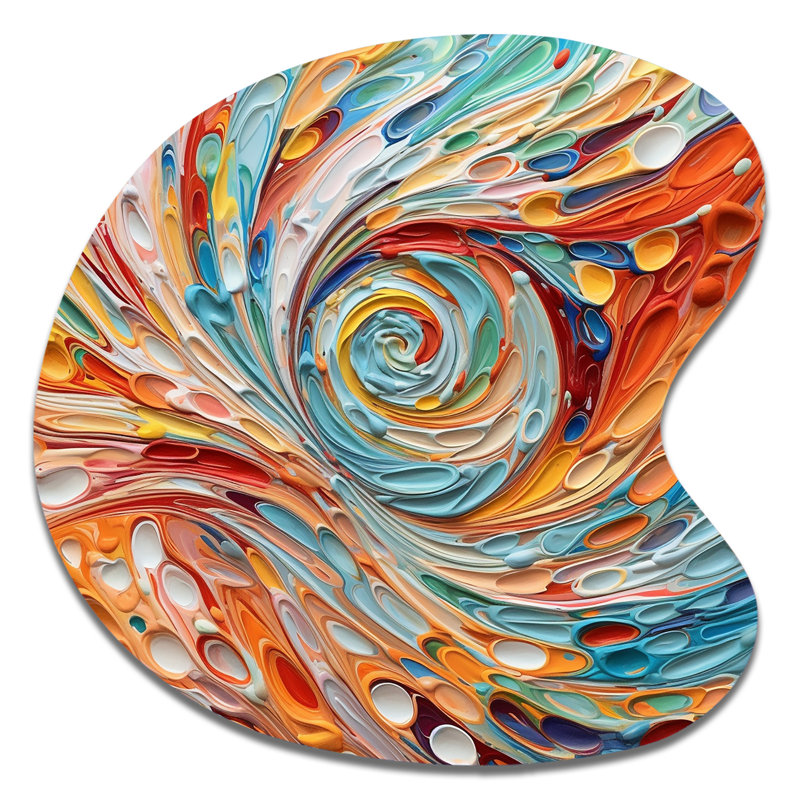 Spiral Symphony I - Abstract Spirals, forme irrégulière, art mural en métal, reproduction d'art asymétrique moderne