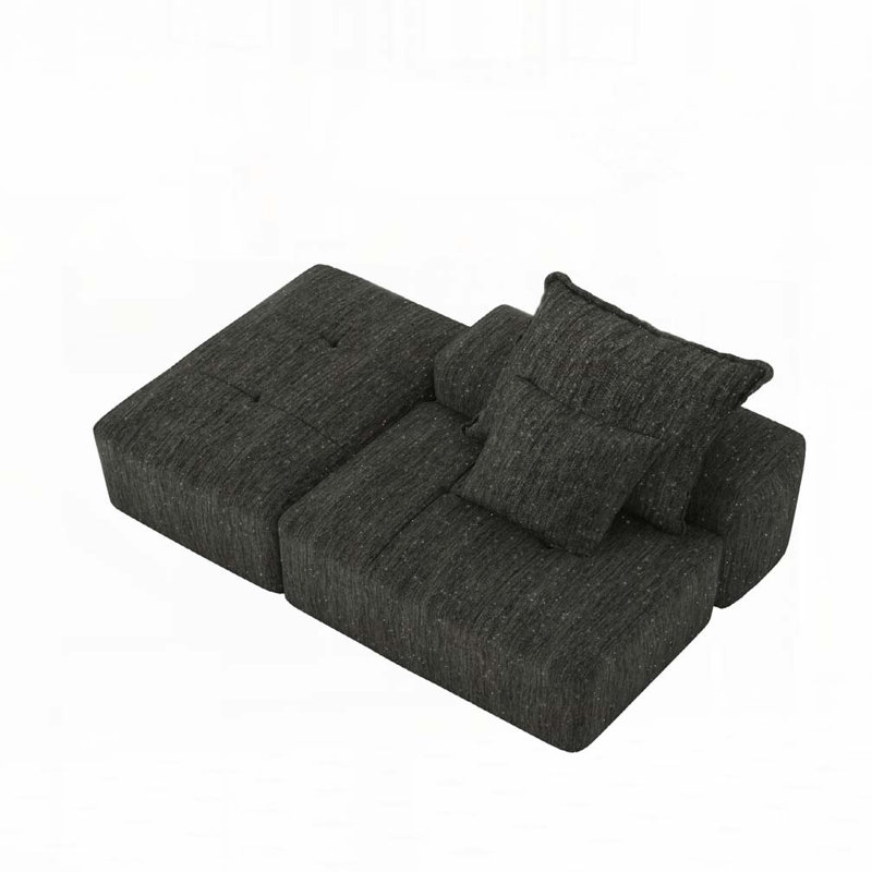Canapé simple en tissu d'ameublement Chenille, Noir