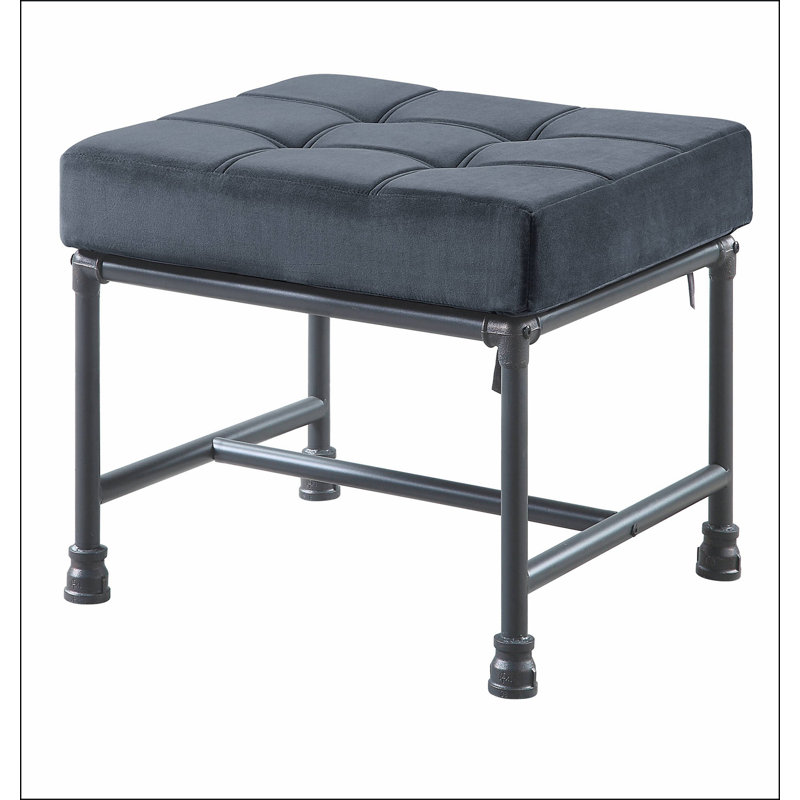Repose-pieds rectangulaire gris et gris sable