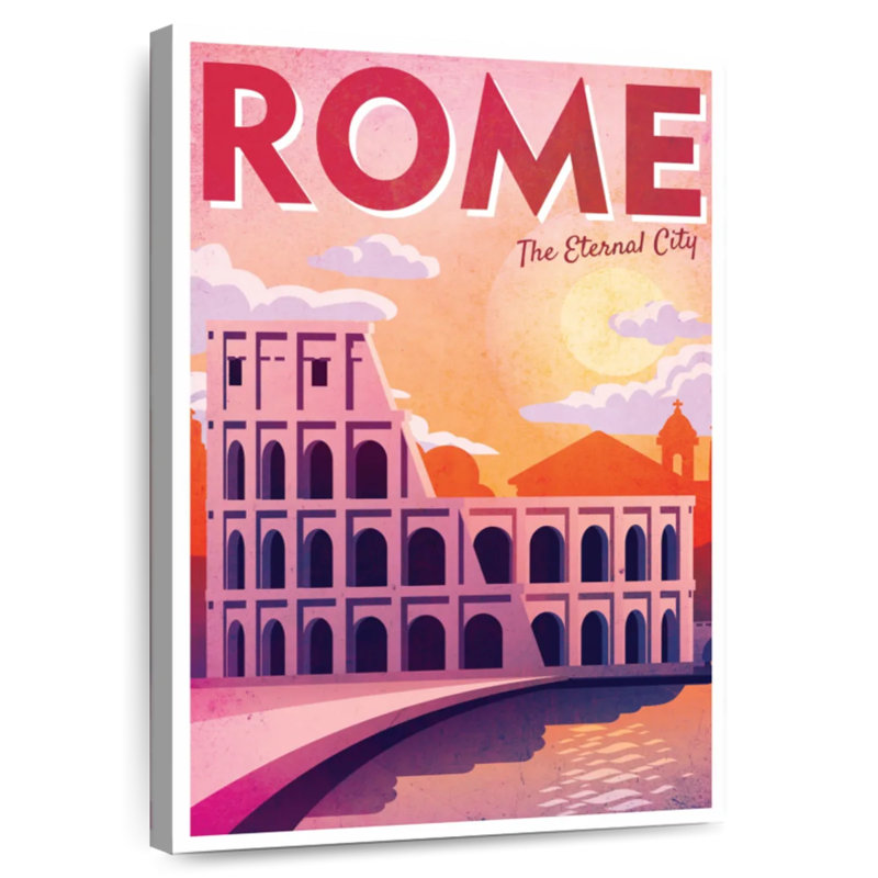 Affiche rétro de Rome, Rome, H 45 po x l 30 po